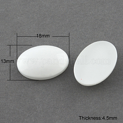 Spray Painted Glass Cabochons, Oval, White, 18x13mm, 4.5mm(Range: 4~5mm) thick