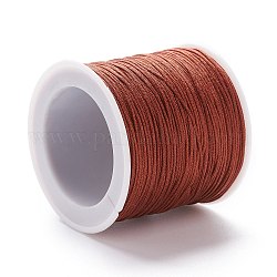 Плетеной нейлоновой нити, DIY материал для изготовления ювелирных изделий, седло коричневый, 0.8 мм, 100 ярдов / рулон