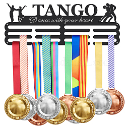 Estante de la pared de la exhibición del tenedor de la suspensión de la medalla del hierro de la moda, 3 línea, con tornillos, palabra tango baila con el corazon, patrón temático deportivo, 150x400mm