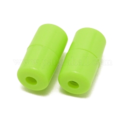Fermoirs à vis en plastique, pour boucles de lacets, colonne, pelouse verte, 18x9.5mm, Trou: 3mm