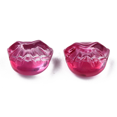 Perles de verre peintes par pulvérisation transparent&nbsp;GLAA-N035-033-C10-1