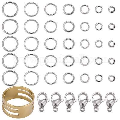 Wholesale DICOSMETIC 1400pcs 7 Sizes 304 Stainless Steel Open Jump Rings  Split Rings with 10pcs Lobster Claw Clasps Chainmaille Rings with Jump Ring  Opener for Jewelry Making 