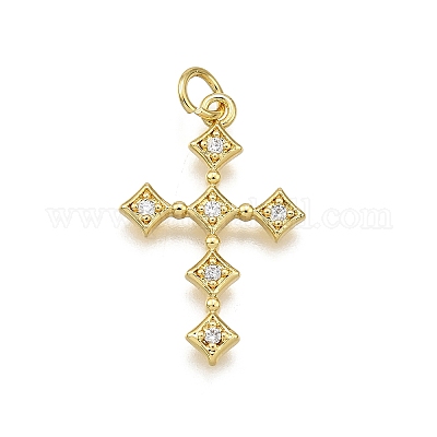 Ottone micro spianare pendenti zirconi&nbsp;KK-Z100-34G-02-1