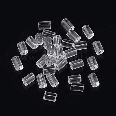 3mm Silicone Cylinder Earring Backs Clear Plastic Rubber Earring
