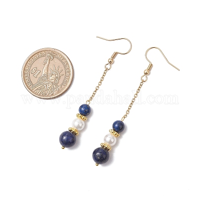 Shell perla orecchini pendenti&nbsp;EJEW-JE06497-03-1