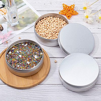 Round Aluminum Metal Containers Metal Tins with Lids Balm Candy Salve Box  Case