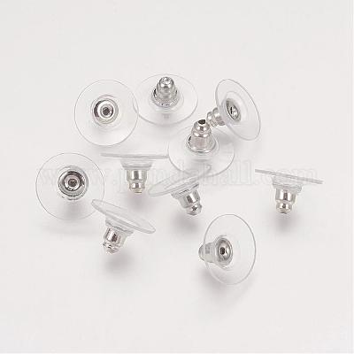 100-500pcs Transparent Soft Silicone Rubber Earring Back Ear