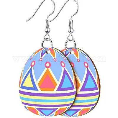 Bedruckte Osterohrringe aus Acryl&nbsp;FS-WG616F7-06-1
