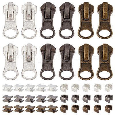 Shop BENECREAT 30 Sets 3 Colors Zipper Replacement Slider Black Antique  Bronze Platinum Zipper Repair Kit for Nylon Coil Jacket Purses Luggage for  Jewelry Making - PandaHall Selected