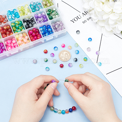 Kit bracelet fil élastique perles en verre multicolores - Kit