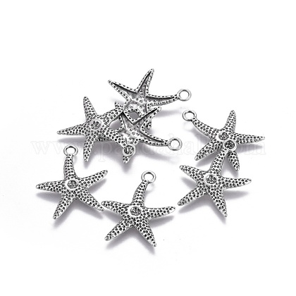 合金のチベット風チャーム 海のテーマ 鉛フリー ニッケルフリー カドミウムフリー ヒトデ 海の星 タイスターリングシルバー 32x26 5x3mm 穴 3mmの通販 Jp Pandahall Com