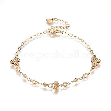304 Stainless Steel Chain Bracelets BJEW-G525-30G-1