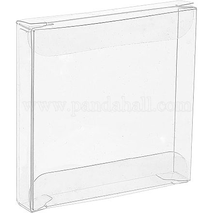 透明PVCボックスキャンディートリートギフトボックス  結婚披露宴のベビーシャワーの荷箱のため  正方形  透明  6x6x1cm  50個/セット CON-BC0006-66-1