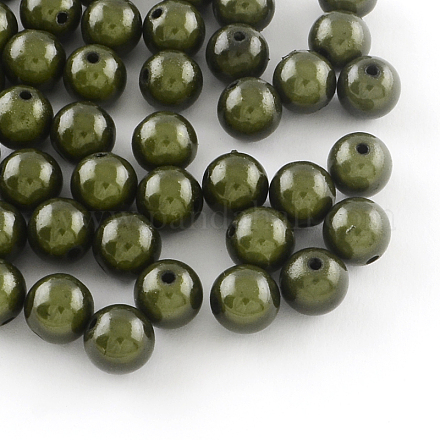 Spray Painted Miracle Acrylic Round Beads MACR-Q154-8mm-N04-1
