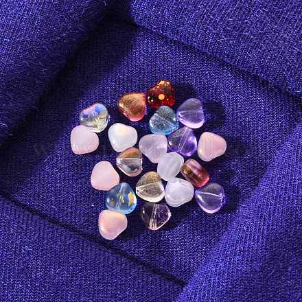 20 pz di perle di vetro dipinte a spruzzo trasparente GLAA-YW0001-09-1