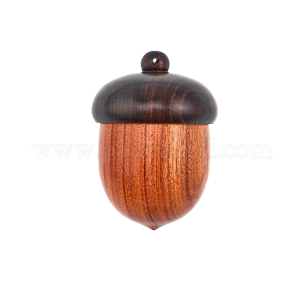 Boîte à glands en bois peinte à la bombe bijoux gros pendentifs WOOD-WH0124-13-1
