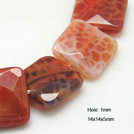 Natural Fire Crackle Agate Beads Strands G-G248-14x14mm-01-1