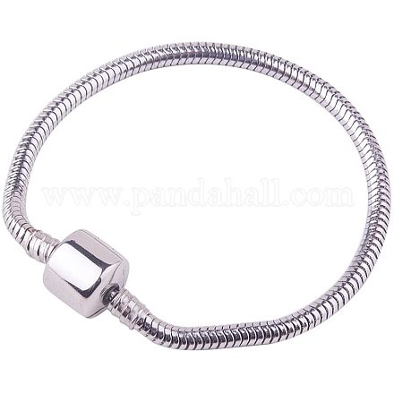 PandaHall Elite 304 Stainless Steel Charm Bracelet for European Style Charms Jewelry Making STAS-PH0006-02B-1