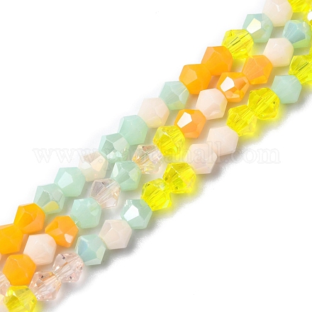 Chapelets de perles en verre électroplaqué EGLA-D018-02D-1