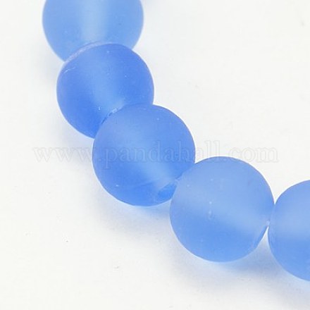 Handmade Frosted Lampwork Beads Strands LAMP-J021-6mm-07-1