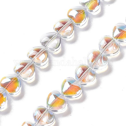 Transparentes perles de verre de galvanoplastie brins EGLA-E030-01H-1