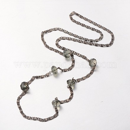 Ton noir chaînes de Lumachina colliers de fer NJEW-J023-11-1