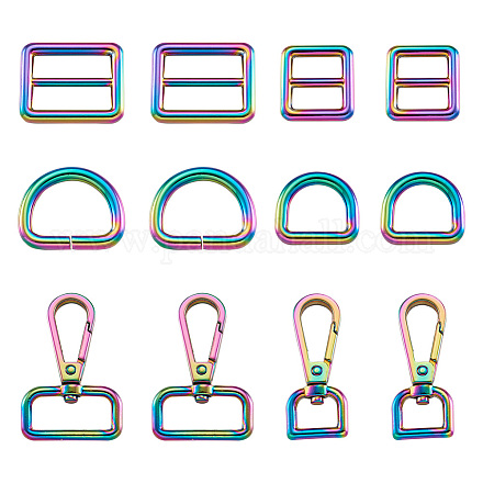 Fashewelry 18 pz 6 stile rettangolo & d forma in lega di zinco fibbia regolabile fermagli accessori borse per cinghie FIND-FW0001-23-1