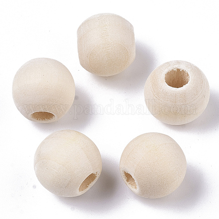 Perle europee di legno naturale non finito WOOD-Q041-04E-1