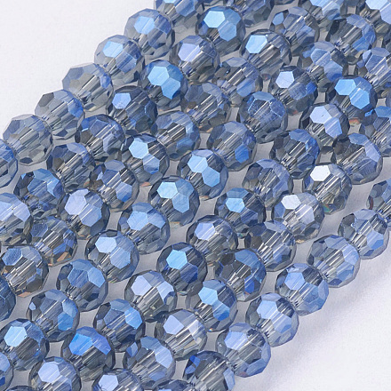 Chapelets de perles en verre électroplaqué EGLA-D021-59-1