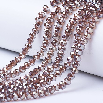 Chapelets de perles en verre électroplaqué EGLA-A034-T6mm-C12-1