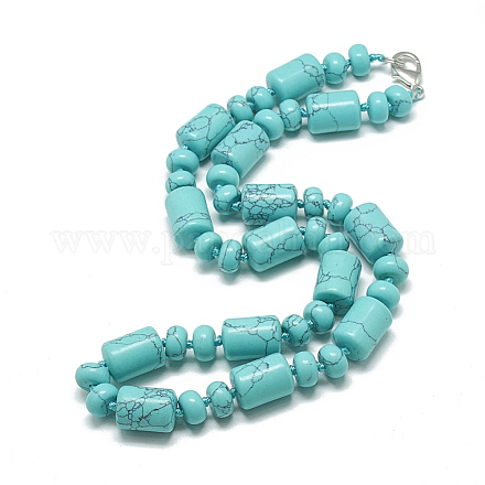 Collane di perline turchese sintetico NJEW-S392-09-1