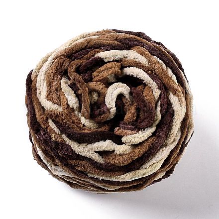 柔らかいかぎ針編みの糸  スカーフ用の太い編み糸  バッグ  クッション作り  カラフル  7~8mm  65.62ヤード（60m）/ロール OCOR-G009-03N-1