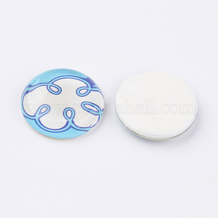 Tempered Glass Cabochons GGLA-22D-8-1