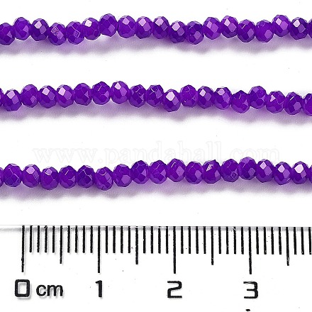 Backlackierte Perlenstränge aus imitiertem Jadeglas DGLA-A034-J2MM-A27-1