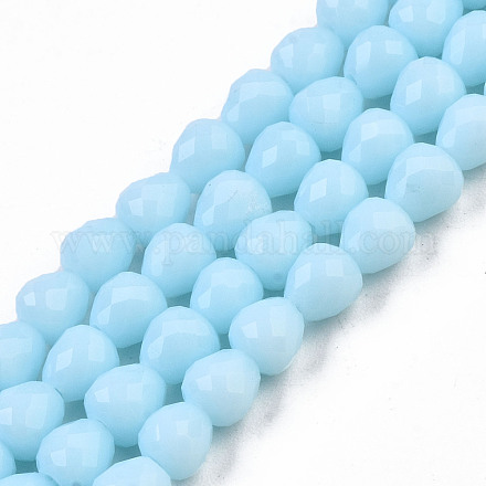 Chapelets de perles en verre opaque de couleur unie GLAA-N045-002-A07-1