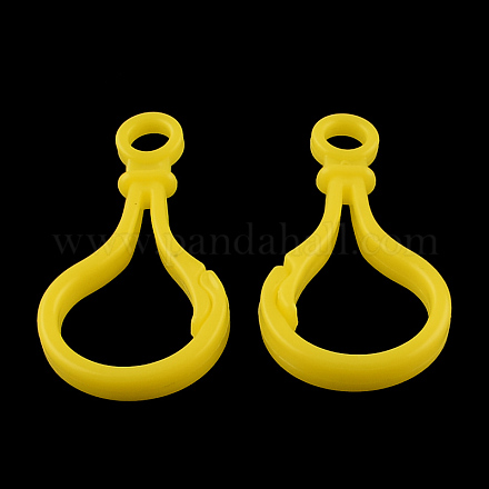 Opaque Solid Color Bulb Shaped Plastic Push Gate Snap Keychain Clasp Findings KY-R006-02-1
