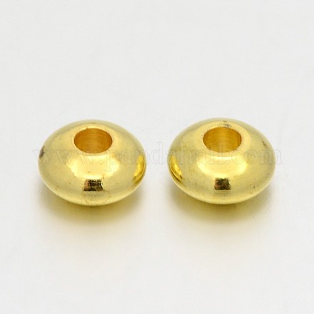 Brass Rondelle Spacer Beads KK-E651-09G-1