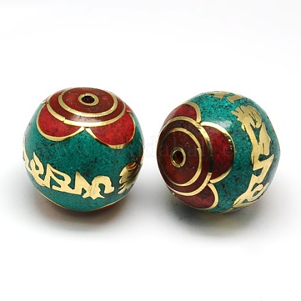 Handmade Tibetan Style Beads TIBEB-K022-27-1