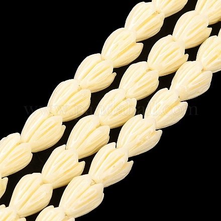 Brins de perles synthétiques teintes en corail CORA-P008-04B-02-1