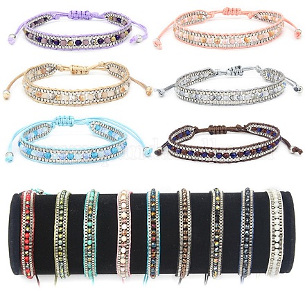 Bracelets de perles tressées en polyester PW23071083784-1