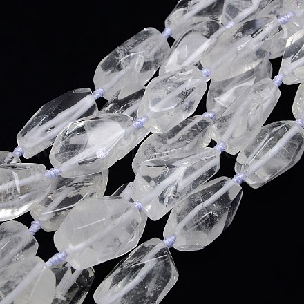 Brins de perles de cristal de quartz de pierres précieuses naturelles X-G-L159-09-1