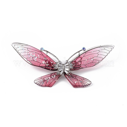 Broche papillon en résine bling avec strass en cristal JEWB-P016-04P-02-1