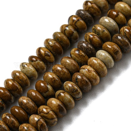 Chapelets de perles en jaspe avec images naturelles G-K343-C10-01-1