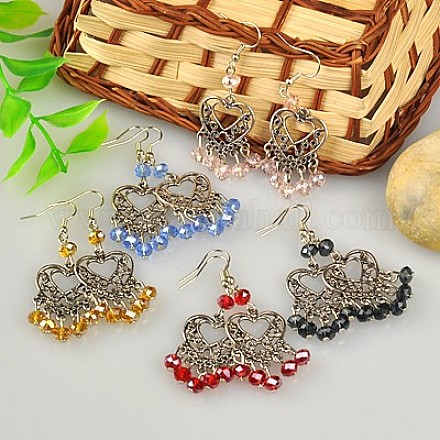Fashion Tibetan Style Chandelier Earrings EJEW-JE00518-1