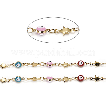 Handgefertigte Perlenketten aus Messing CHC-I027-04G-1
