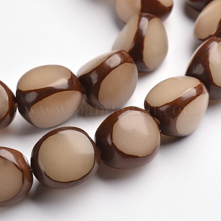 Undyed & Natural Bodhi Wood Bead Strands WOOD-E006-02-1