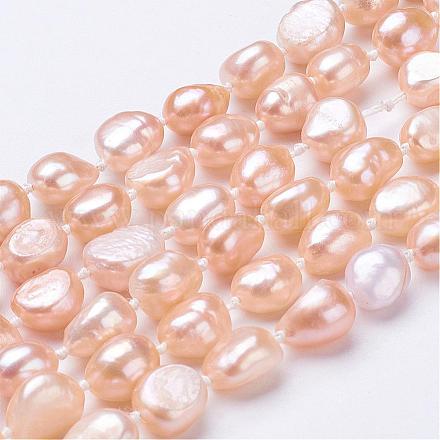 Collares de abalorios de perlas naturales NJEW-P149-02B-1