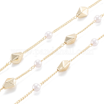 Chaînes de perles en laiton faites à la main de 3.28 pied X-CHC-M021-12LG-1