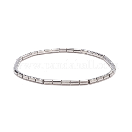 Стеклянная колонна из бисера эластичный браслет для женщин BJEW-JB08625-02-1