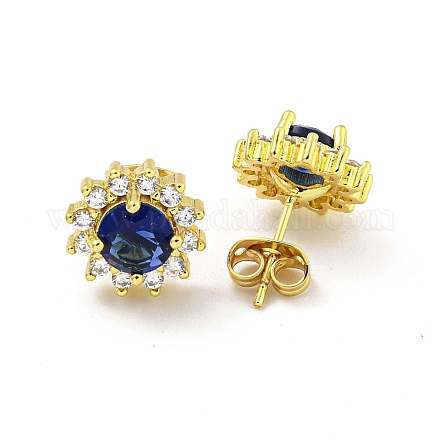 Boucles d'oreilles à tige en laiton EJEW-G387-04G-1